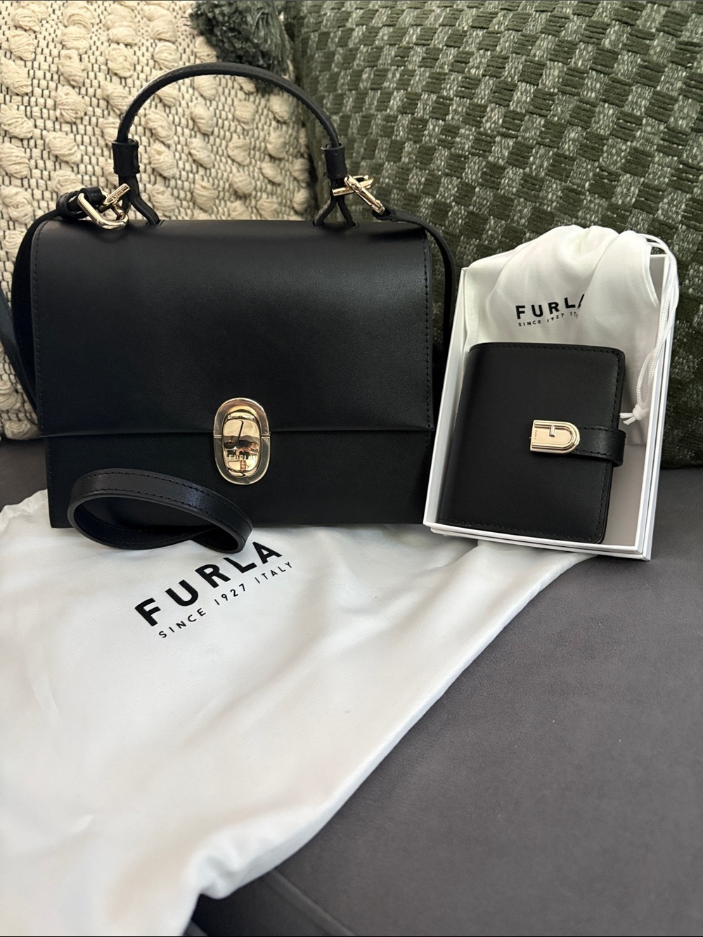 Furla small bag with crossbody strap and wallet set